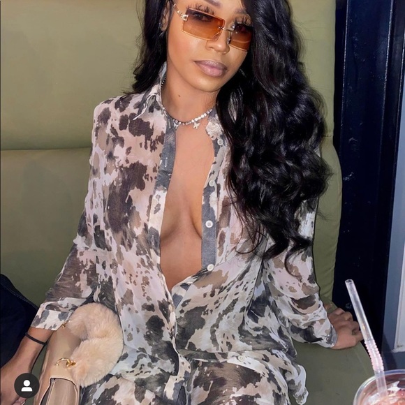 Print blouse and pants set - Picture 2 of 7